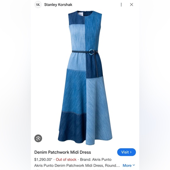 New with tags Akris Punto denim multi dress size 8 - Picture 2 of 9